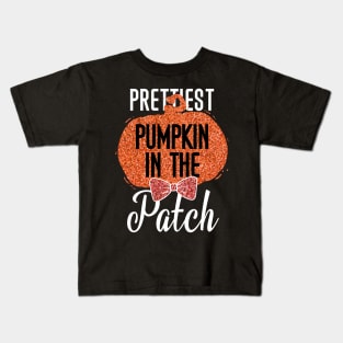 Prettiest Pumpkin In he Patch T Shirt Funny Halloween Shirt for Girls Daughter Kids T-Shirt